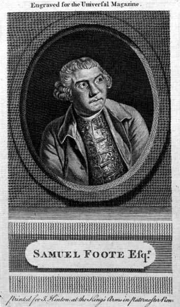 Samuel Foote (1720-77), gegraveerd voor de 