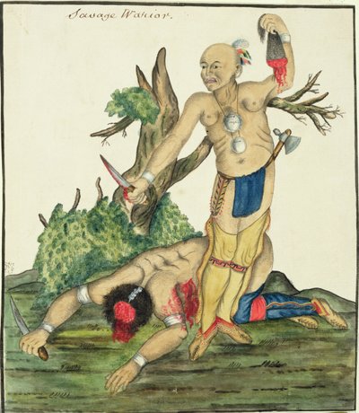 Wilde krijger, c.1800 door English School