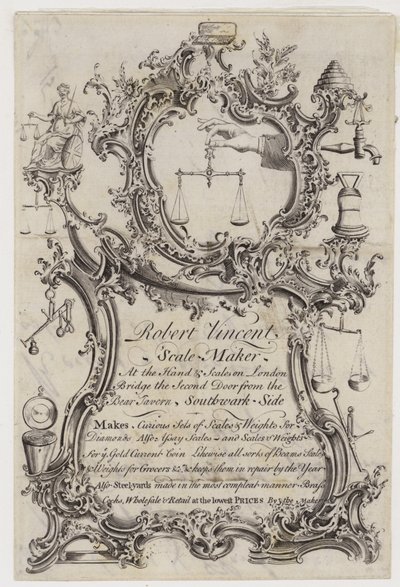 Schaalmaker, Robert Vincent, handelskaart door English School