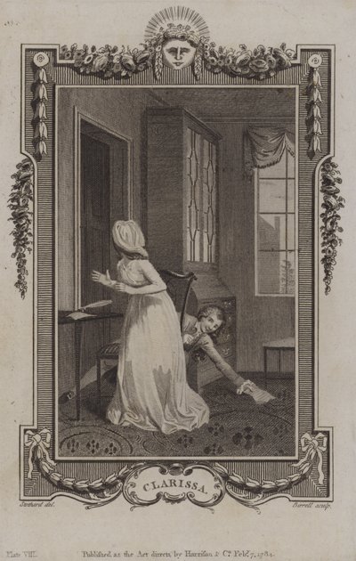 Scène uit Clarissa, door Samuel Richardson door English School