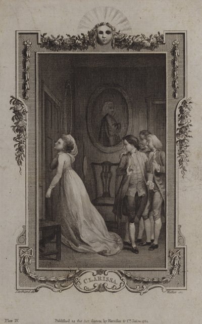 Scène uit Clarissa, door Samuel Richardson door English School