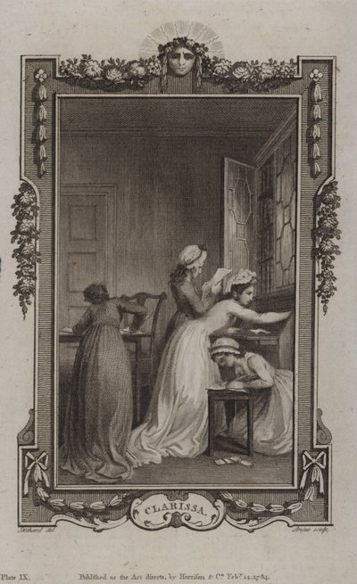 Scène uit Clarissa, door Samuel Richardson door English School