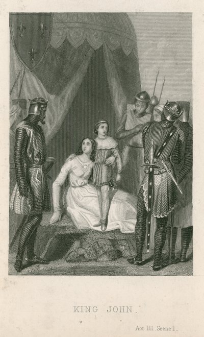 Scène uit King John van William Shakespeare door English School