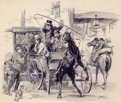 Scène uit Pickwick Papers door English School