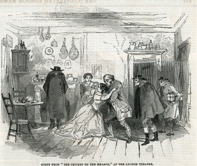 Scène uit De Krekel bij de Haard in het Lyceum Theater door English School