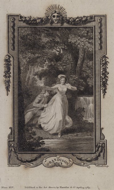 Scène uit De geschiedenis van Sir Charles Grandison, door Samuel Richardson door English School