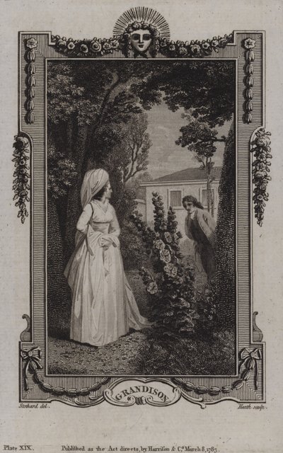 Scène uit De geschiedenis van Sir Charles Grandison, door Samuel Richardson door English School