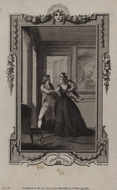 Scène uit De geschiedenis van Sir Charles Grandison, door Samuel Richardson door English School