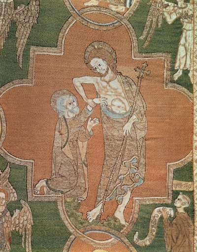 Scène uit het leven van Christus, detail van de Syon Cope, 1300-20 door English School