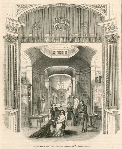 Scène uit het toneelstuk The Patricians Daughter, Drury Lane Theatre, Londen door English School