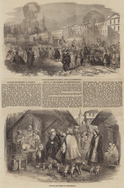 Scènes in Constantinopel (gravure) door English School
