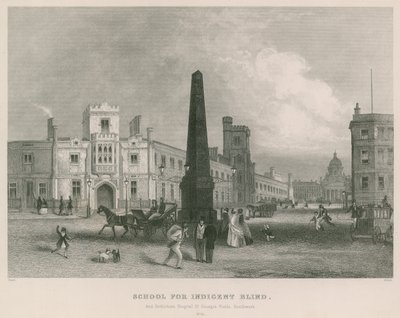 School voor de behoeftige blinden en Bethlehem Hospital, St Georges Field, Southwark door English School