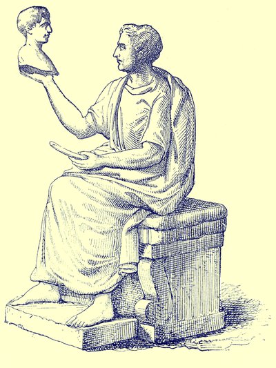Beeldhouwer, illustratie uit Geschiedenis van Rome door Victor Duruy, gepubliceerd 1884 door English School
