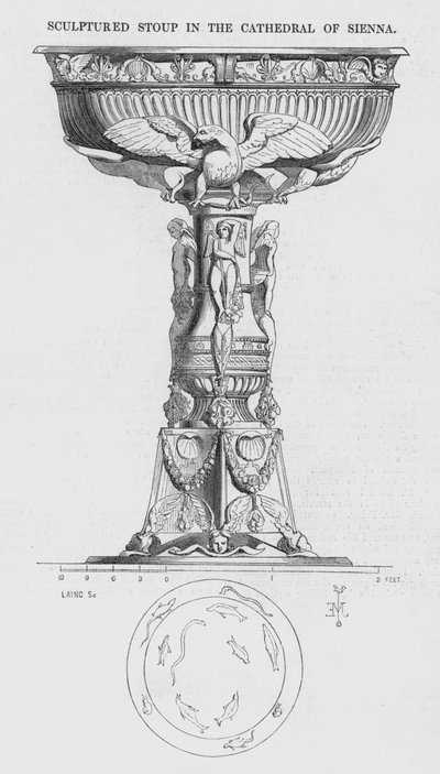 Beeldhouwwerk in de Kathedraal van Siena door English School