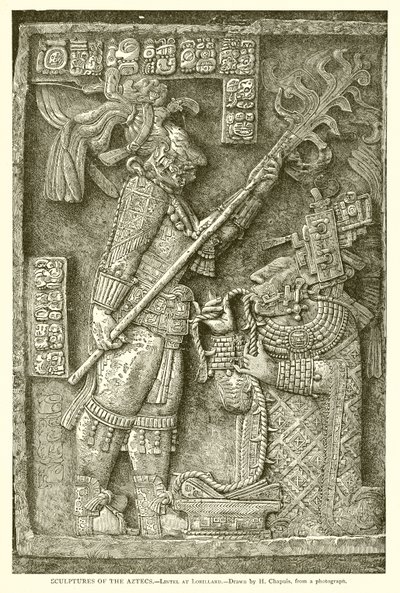 Beelden van de Azteken - Latei in Lorillard (gravure) door English School