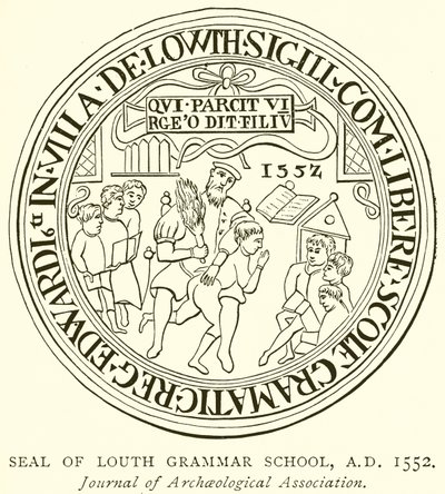 Zegel van Louth Grammar School, A.D. 1552 door English School