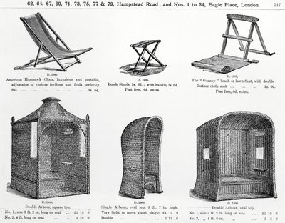 Stoelen en prielen uit de Oetzmann & Co. catalogus door English School