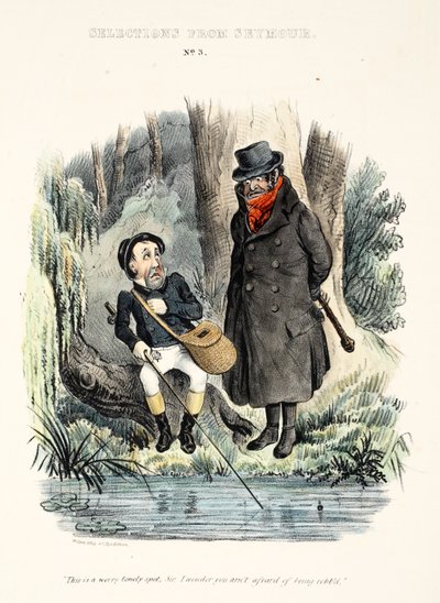 Selecties van Seymour: Nr. 3, "Dit is een erg eenzame plek, meneer, ik verbaas me dat u niet bang bent om beroofd te worden.", gepubliceerd ca. 1840 door English School