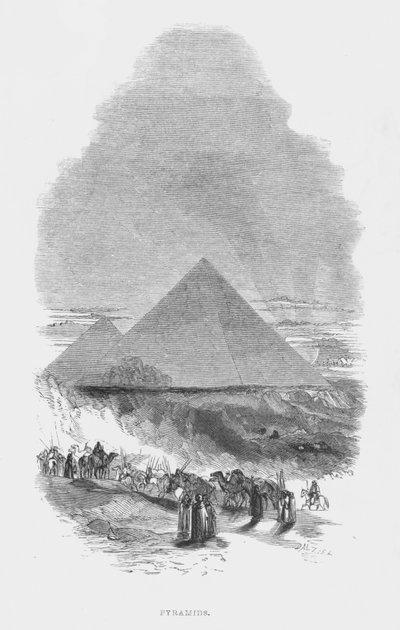 Zeven Wereldwonderen van de Oudheid: Piramides (gravure) door English School