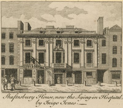 Shaftesbury House, nu het Lying in Ziekenhuis, ontworpen door Inigo Jones door English School
