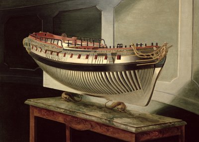 Scheepsportret, van een fregat met 36 of 38 kanonnen, c.1775 door English School