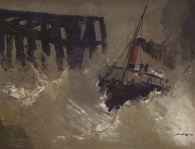 Schip dat grote golven trotseert door English School