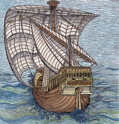 Schip uit de tijd van Columbus, uit 