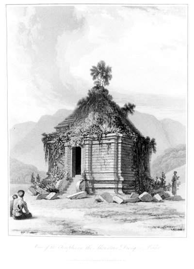 Heiligdom op de berg Dieng of Prahu in centraal Java, uit Geschiedenis van Java, deel 2 door English School