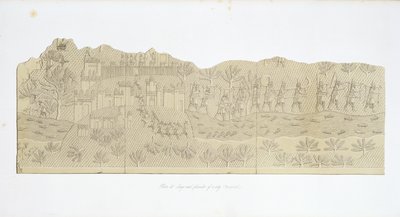 Belegering en plundering van een stad, Koujunjik, plaat 40 uit Nineveh en zijn overblijfselen door Austen Henry Layard (1817-94) gepubliceerd 1849 door English School