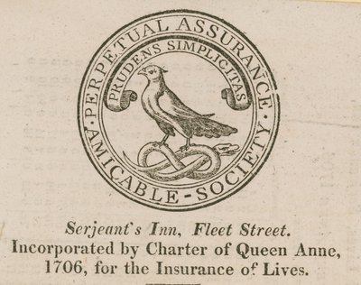 Bord van de Amicable Society Perpetual Assurance door English School