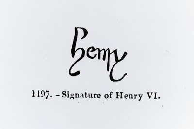Handtekening van Hendrik VI (1421-71) door English School