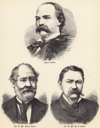 Signor Salvini, de wijlen Mr Charles Reade, de wijlen Mr H J Byron door English School