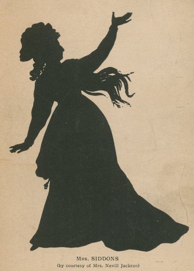 Silhouet van mevrouw Siddons door English School