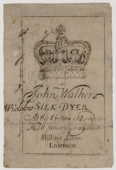 Zijdeverver, John Walker, handelskaart door English School