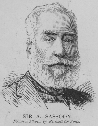 Sir A Sassoon (gravure) door English School
