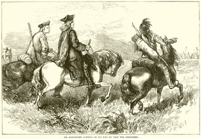Sir Alexander Cumming op weg om de Cherokees te bezoeken door English School