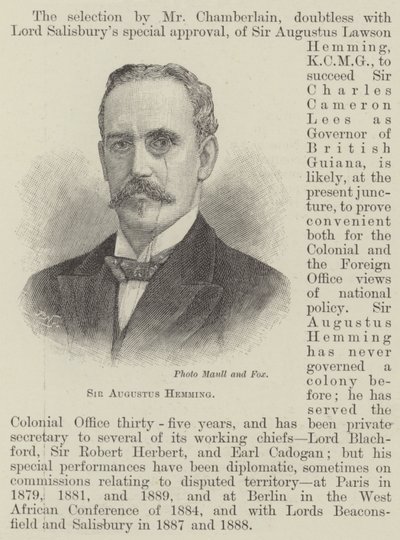 Sir Augustus Hemming (gravure) door English School