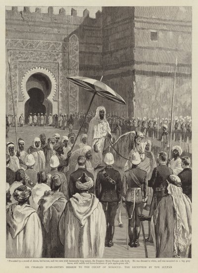 Missie van Sir Charles Euan-Smith naar het hof van Marokko, de ontvangst door de sultan door English School