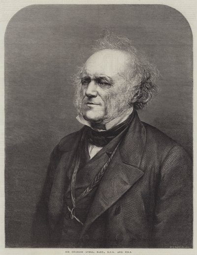Sir Charles Lyell, baronet, DCL en FRS (gravure) door English School