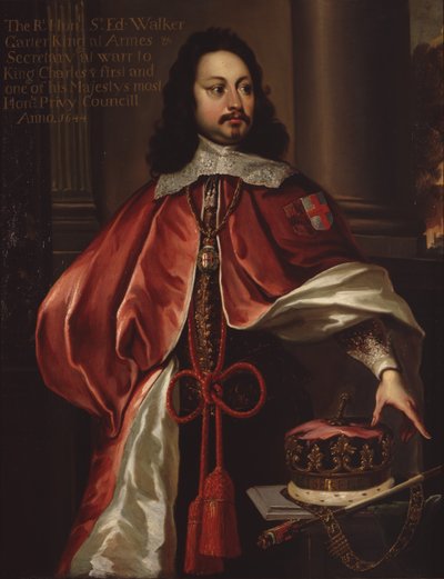 Sir Edward Walker (1611-1677), Kousenbandkoning, eind 17e eeuw (olieverf op doek) door English School
