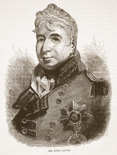 Sir Eyre Coote, illustratie uit Cassells Geïllustreerde Geschiedenis van India door James Grant, uitgegeven 1879 door English School