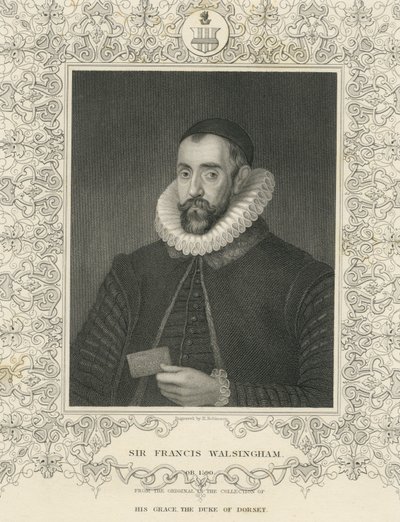 Sir Francis Walsingham (gravure) door English School