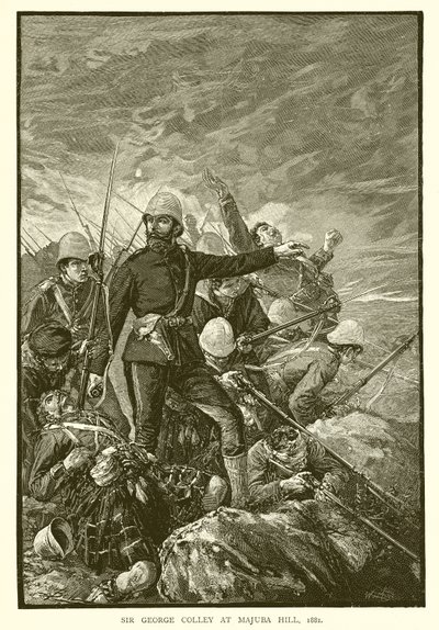 Sir George Colley op Majuba Hill, 1881 door English School