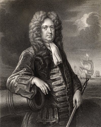 Sir George Rooke, gegraveerd door W. Holl, uit 