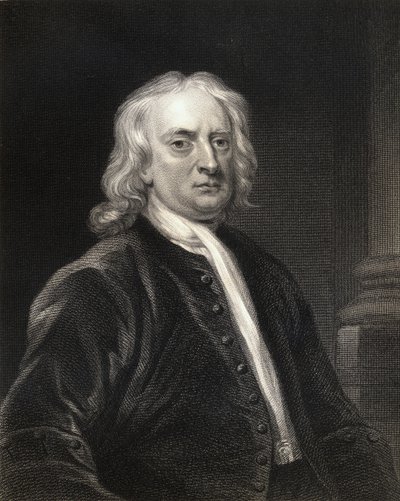 Sir Isaac Newton (1642-1727) uit Gallery of Portraits, gepubliceerd in 1833 door English School