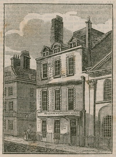 Het huis van Sir Isaac Newton, St Martins Street, Leicester Square, Londen door English School