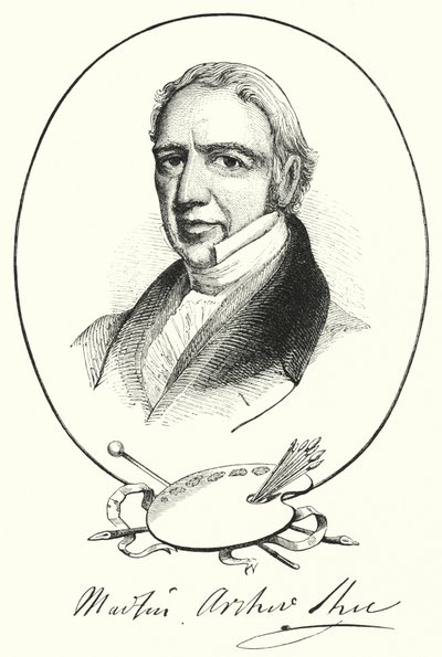 Sir Martin Archer Shee (gravure) door English School