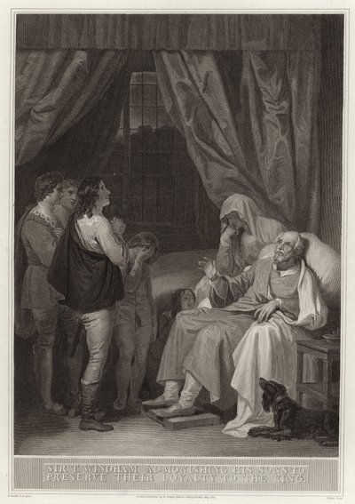 Sir Thomas Windham vermaant zijn zonen om trouw te blijven aan de koning door English School