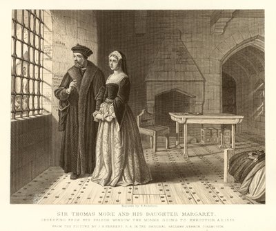 Sir Thomas More en zijn dochter Margaret door English School
