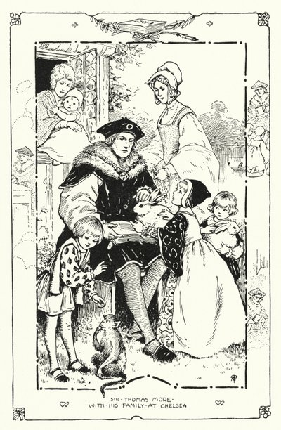 Sir Thomas More met zijn Familie in Chelsea door English School